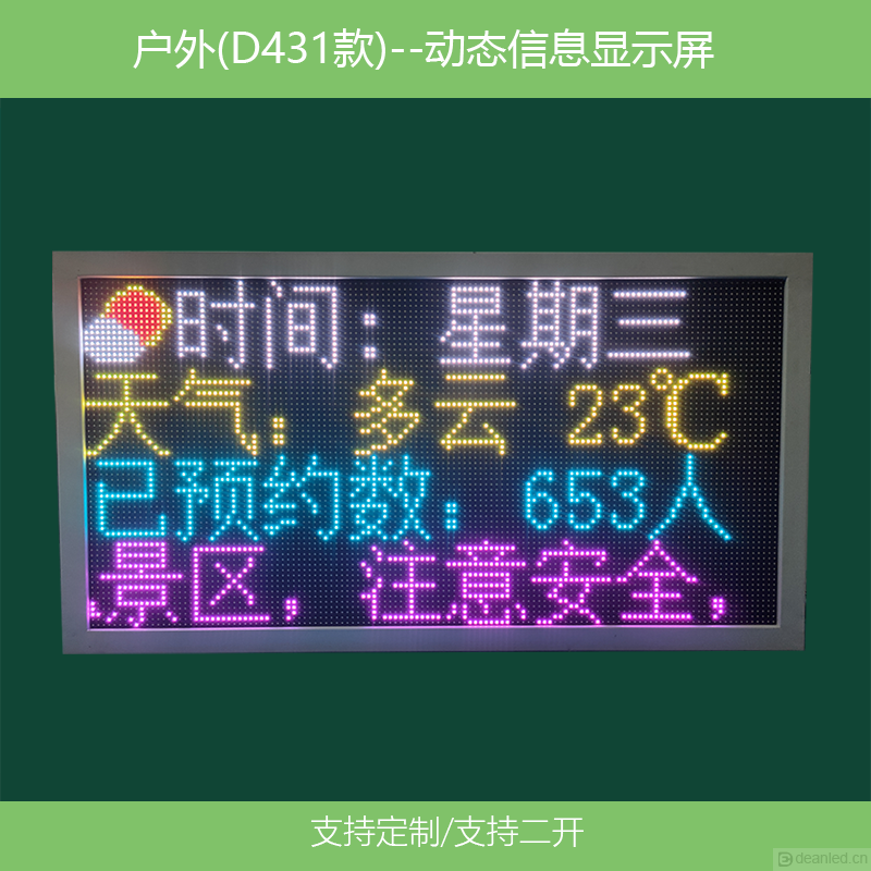预约人数入园人数动态信息屏，景区景点等公共电子看板（D431款）(图1)