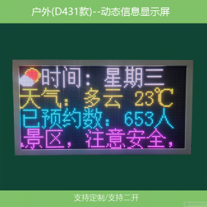 预约人数入园人数动态信息屏，景区景点等公共电子看板（D431款）